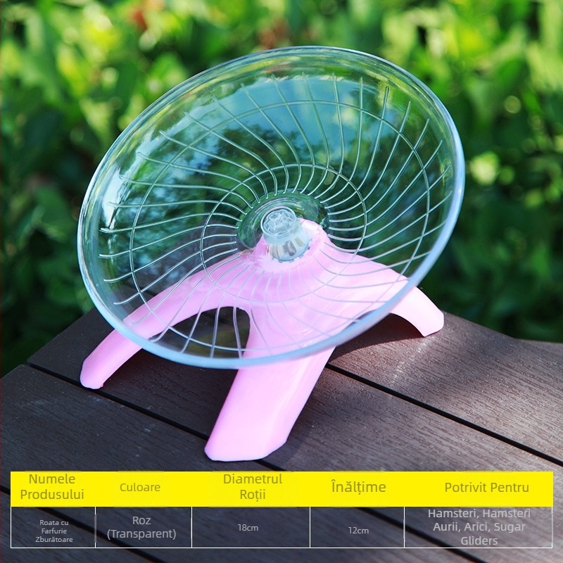 Hamster rulează disc ax Golden Bear zburător farfurie alergare consumabile transparent alergător jucărie 18CM dimensiune animal de companie bandă de alergare silențioasă