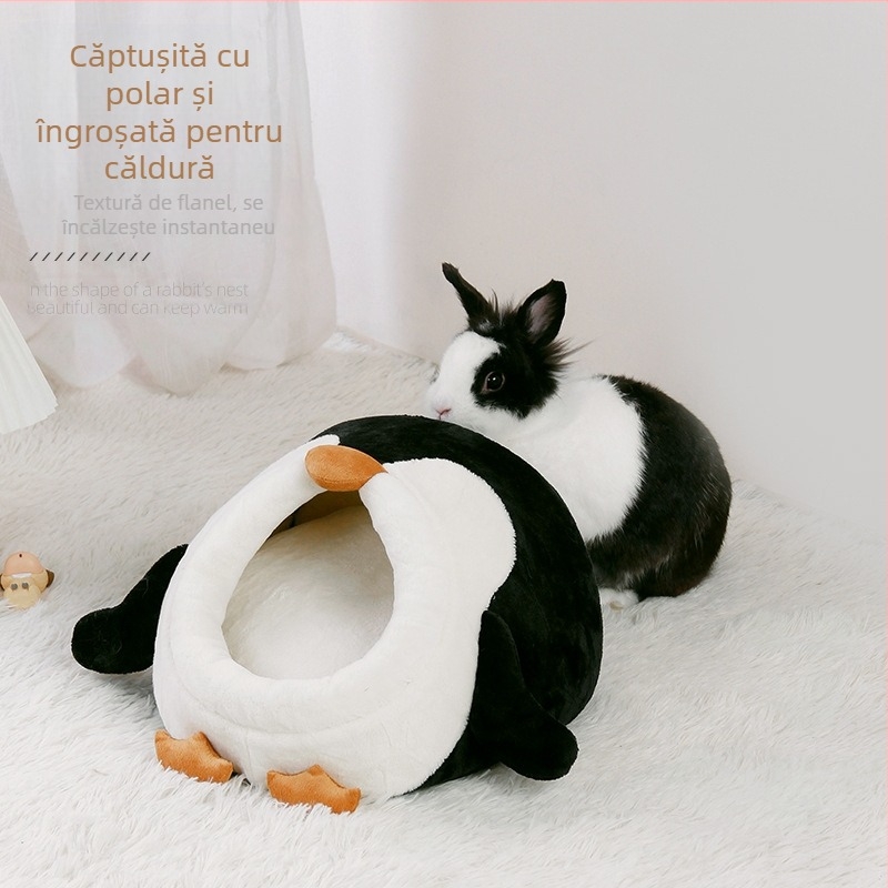 Zhen cuib de animale de companie fabrică jizai semi-închis cuib veveriță zburătoare cobai cald cuib de animale de companie cuib de iarnă pinguin îngroșat bumbac cuib