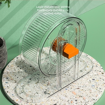 Suport pentru hamster, roată de alergare, ursuleț auriu, lărgit și extra-mare, jucărie pentru hamster, roată de alergare cu rulment dublu, reglabil înălțime, articole pentru animale de companie