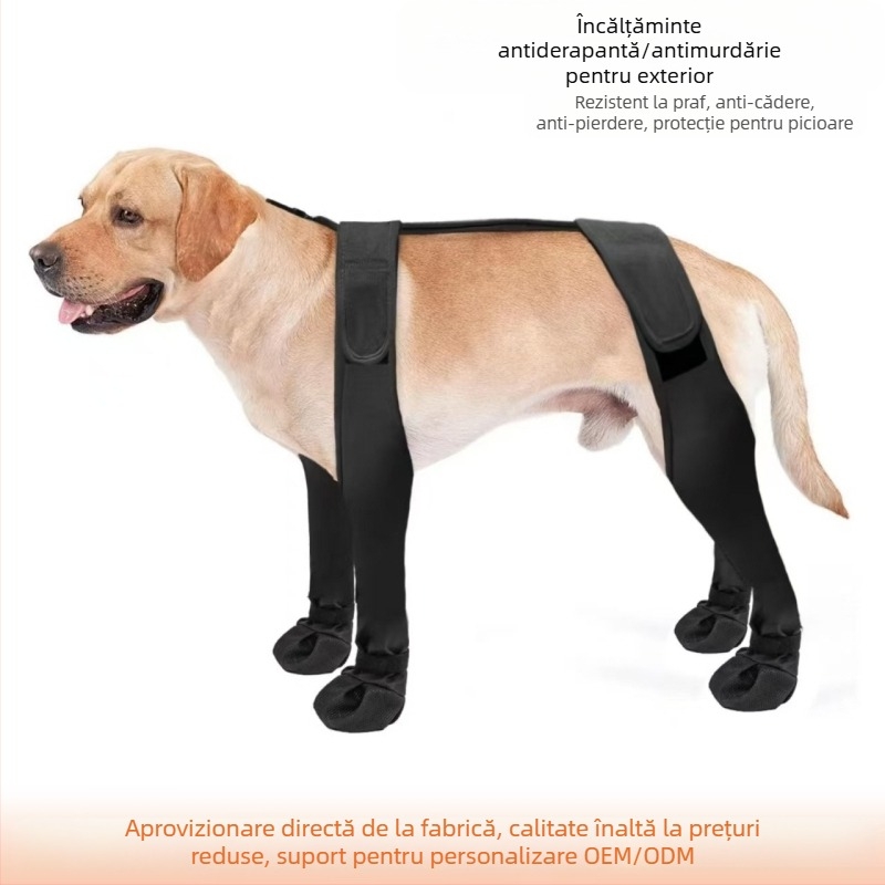 Ghete pentru câini transfrontaliere, cu benzi reflectorizante, pantofi pentru câini, gheare pentru animale de companie, protector pentru gheare, huse antiderapante și rezistente la uzură