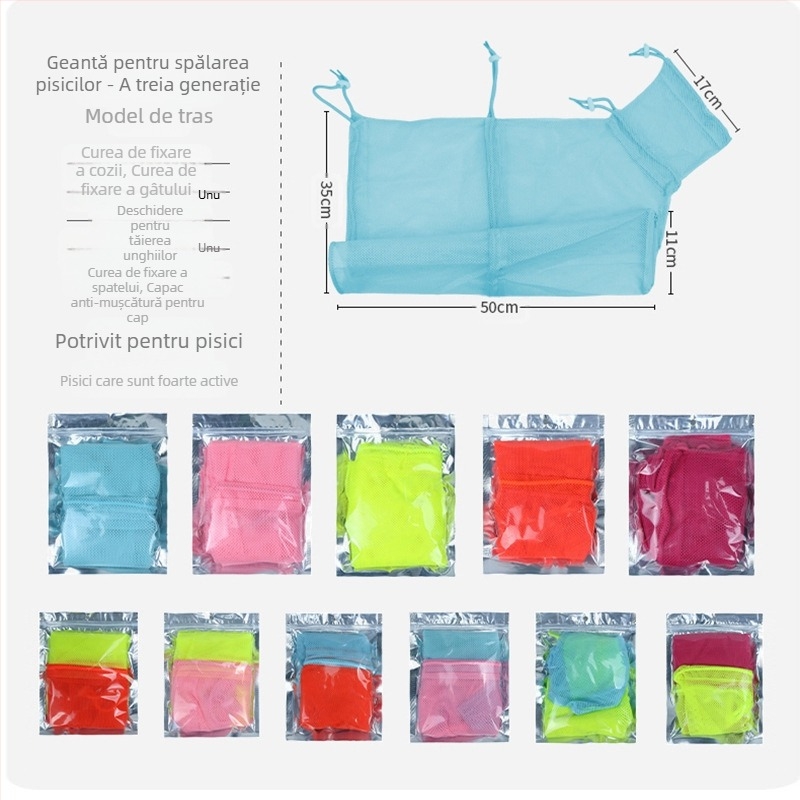 Sac de spălat animale de companie, sac fix pentru pisici, unghiere, sac de baie pentru animale de companie, anti-mușcături și anti-zgârieturi, producători de saci pentru pisici