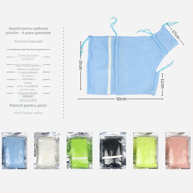 Sac de spălat animale de companie, sac fix pentru pisici, unghiere, sac de baie pentru animale de companie, anti-mușcături și anti-zgârieturi, producători de saci pentru pisici