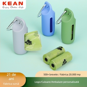 Cutie de depozitare transfrontalieră pentru animale de companie, buzunar pentru câini, inel de agățat gratuit, 2 în 1, geantă portabilă pentru excremente de câine