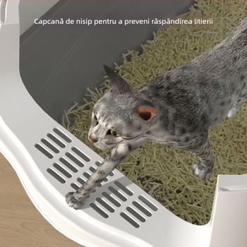 Litiera mare pentru pisici, complet închisă, rezistentă la mirosuri, stropi, toaletă supradimensionată pentru pisici, semi-închisă, cu dublă utilizare, în stoc, en-gros