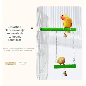 Accesorii pentru jucării pentru păsări, papagal, bujor, xuanfeng, stație din lemn masiv, leagăn, gheare, jucărie de șlefuit, stație de leagăn din lemn de frasin înțepător