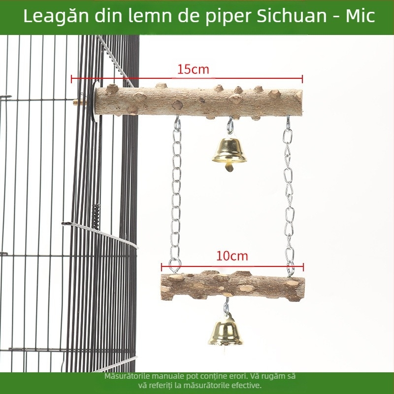 Accesorii pentru jucării pentru păsări, papagal, bujor, xuanfeng, stație din lemn masiv, leagăn, gheare, jucărie de șlefuit, stație de leagăn din lemn de frasin înțepător