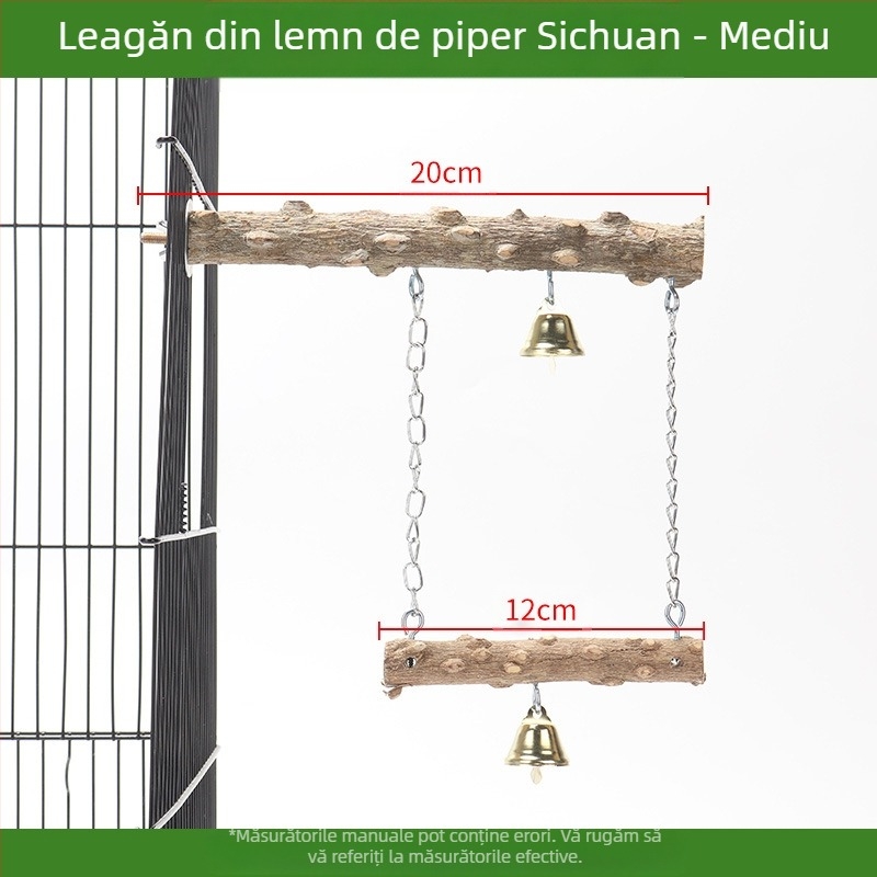 Accesorii pentru jucării pentru păsări, papagal, bujor, xuanfeng, stație din lemn masiv, leagăn, gheare, jucărie de șlefuit, stație de leagăn din lemn de frasin înțepător