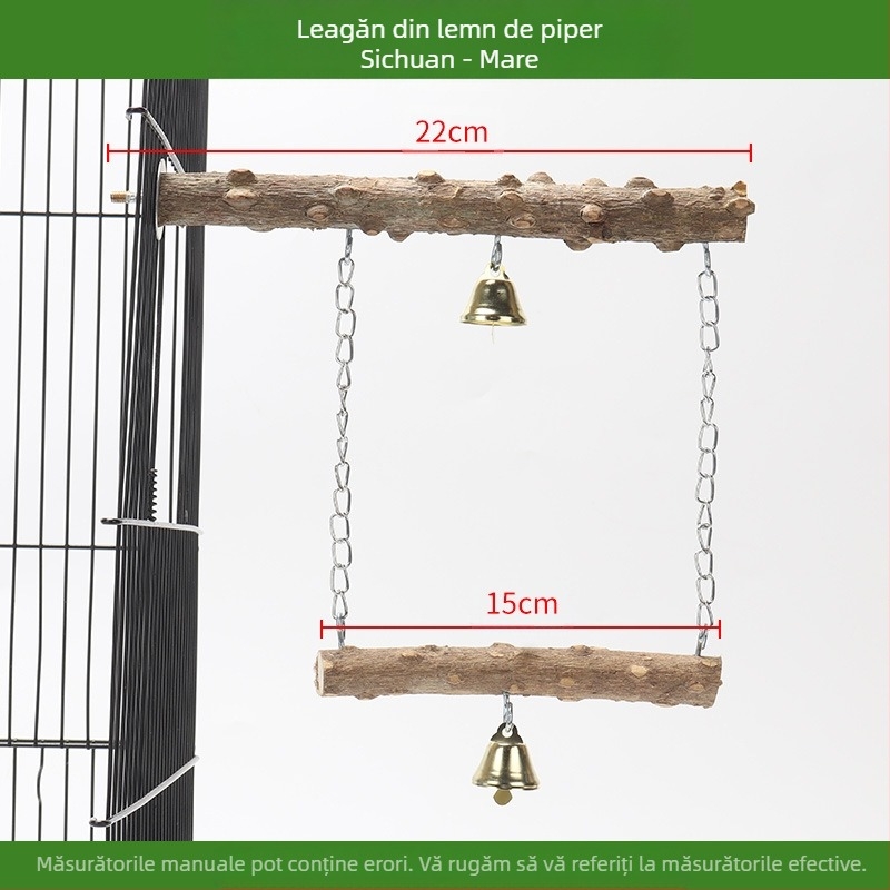 Accesorii pentru jucării pentru păsări, papagal, bujor, xuanfeng, stație din lemn masiv, leagăn, gheare, jucărie de șlefuit, stație de leagăn din lemn de frasin înțepător