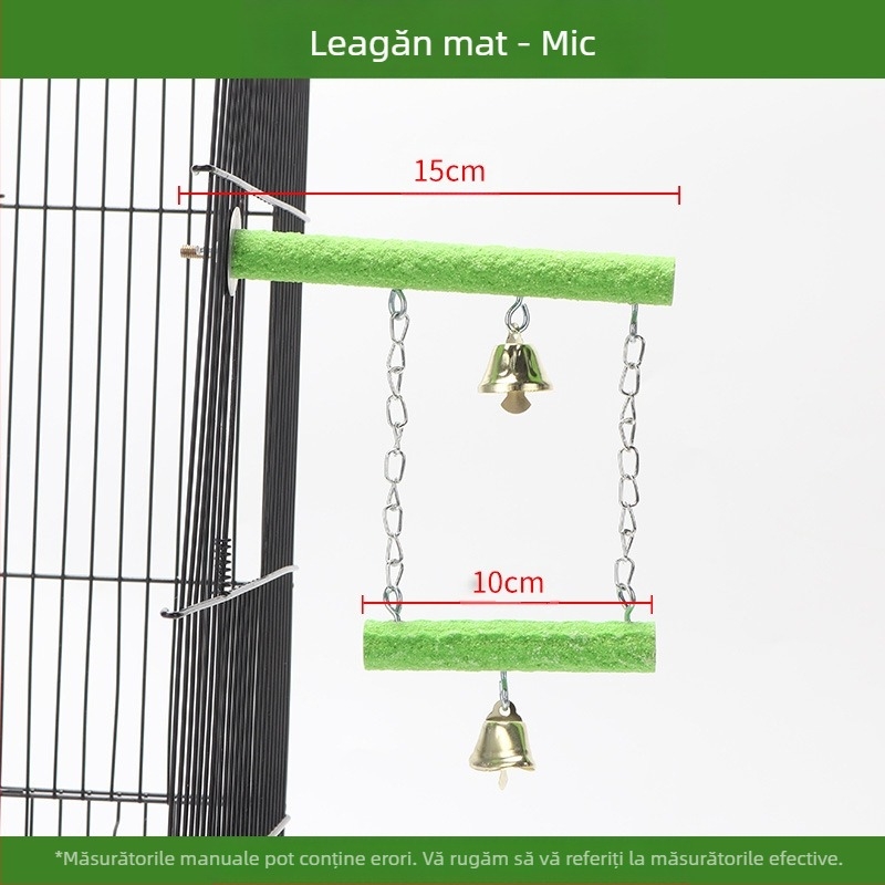Accesorii pentru jucării pentru păsări, papagal, bujor, xuanfeng, stație din lemn masiv, leagăn, gheare, jucărie de șlefuit, stație de leagăn din lemn de frasin înțepător