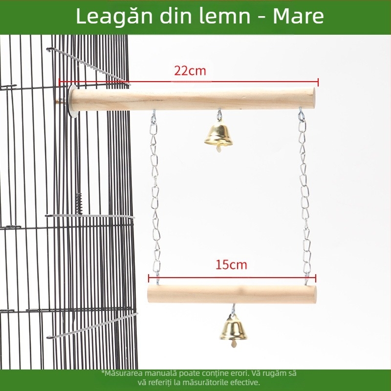 Accesorii pentru jucării pentru păsări, papagal, bujor, xuanfeng, stație din lemn masiv, leagăn, gheare, jucărie de șlefuit, stație de leagăn din lemn de frasin înțepător