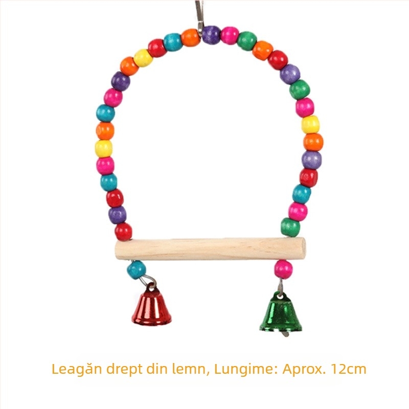 Accesorii pentru jucării pentru păsări, papagal, bujor, xuanfeng, stație din lemn masiv, leagăn, gheare, jucărie de șlefuit, stație de leagăn din lemn de frasin înțepător