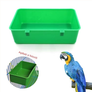 Chiuvetă cutie pentru hrană pentru păsări, cadă pentru păsări, papagal mic, cutie pătrată pentru păsări, cutie pentru hrană pentru păsări, bazin pentru hrană pentru animale de companie