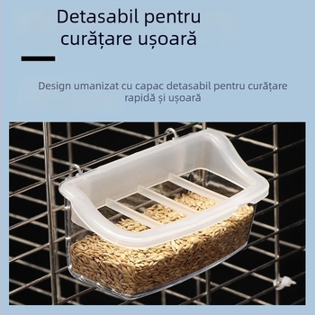 Piele de tigru bujor papagal gustare cutie pasăre pasăre mică anti-stropire anti-stropire interior agățat bol alimentar jgheab pasăre hrănitoare păsări consumabile pentru păsări