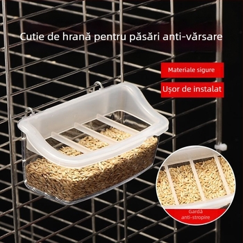 Piele de tigru bujor papagal gustare cutie pasăre pasăre mică anti-stropire anti-stropire interior agățat bol alimentar jgheab pasăre hrănitoare păsări consumabile pentru păsări