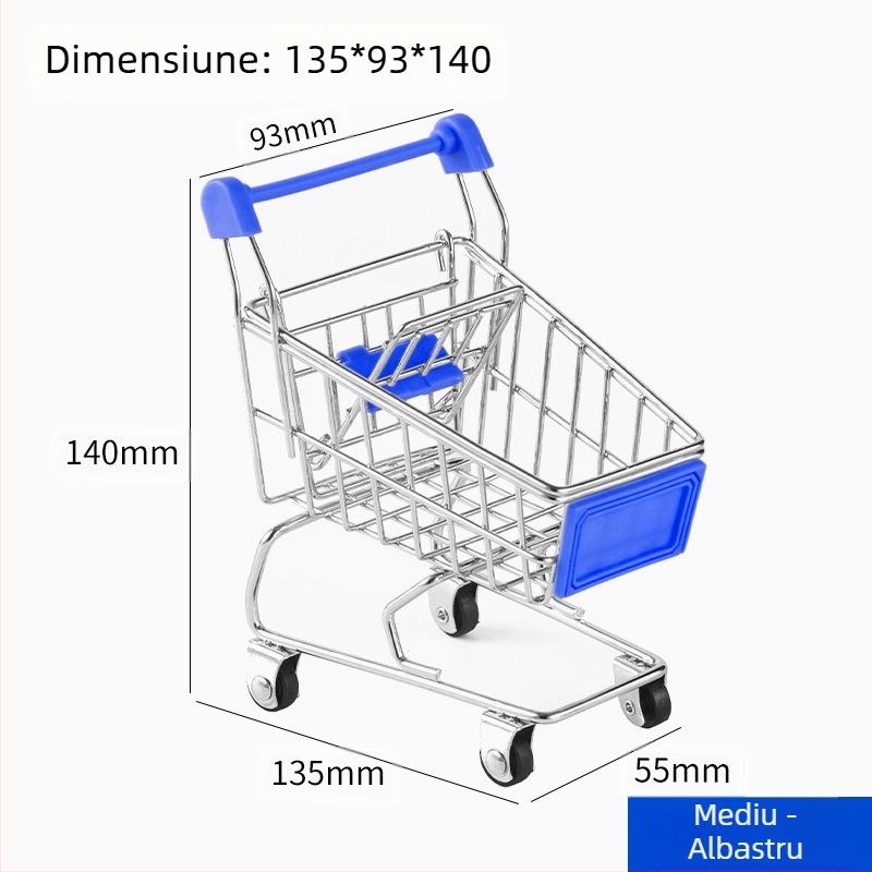 Cărucior de cumpărături pentru copii, mini cărucior de cumpărături, jucărie, căsuță de joacă, model de cumpărături, decorare creativă, depozitare, mașină, dimensiuni mici