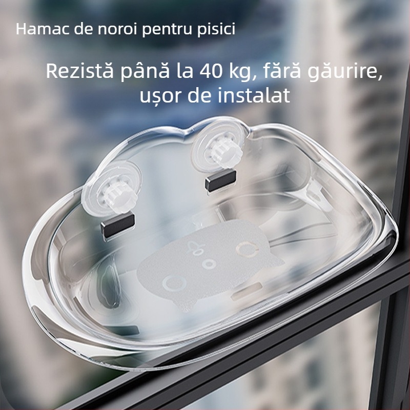 Hamac pentru pisici transfrontalier nou, detașabil și lavabil, cu ventuză, hamac pentru pisici, cu sarcină mare, din sticlă, fără cuie, montat pe perete, cuib pentru pisici