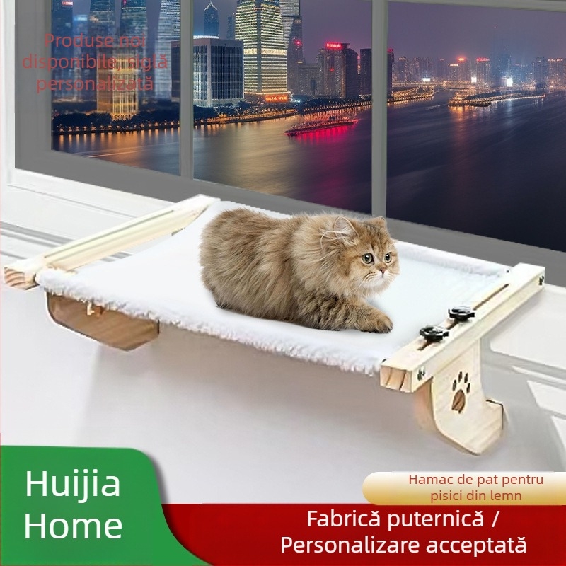 În stoc Hamac pentru pisici Pat lateral pentru pisici Pat suspendat Cuib pentru pisici Pat suspendat Pervaz Hamac Rack pentru pisici Fereastră Animal de companie Pisică Soare