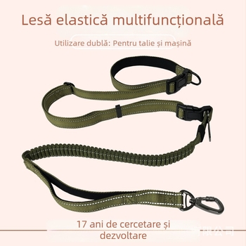 Articole recomandate pentru animale de companie, Lesă auto pentru alergare, Lesă pentru câini șase în unu, Centură de siguranță pentru câini din nailon anti-rupere