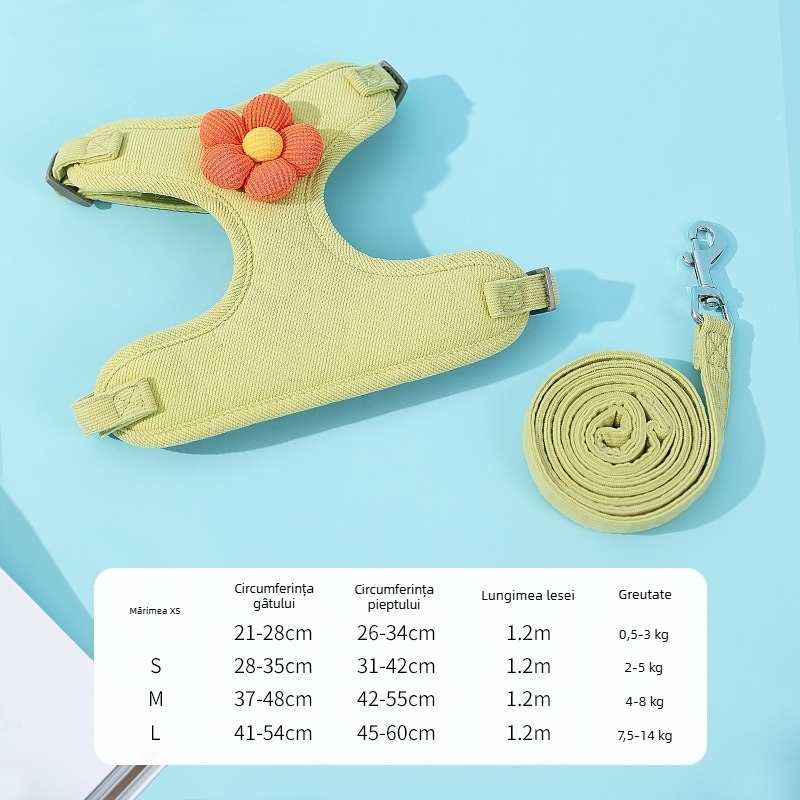 Vestă nouă cu frânghie de tracțiune pentru câini, stil floare, curea de piept pentru cățeluș, curea de piept pentru animale de companie, articole pentru animale de companie en-gros