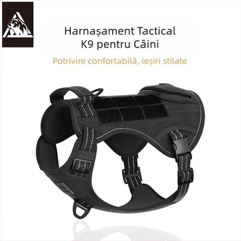 Coardă tactică pentru câini Amazon transfrontalieră, pentru piept de câine, spate, câini medii și mari, curea de piept pentru animale de companie, rezistentă la explozii, frânghie de tracțiune Rush pentru câini