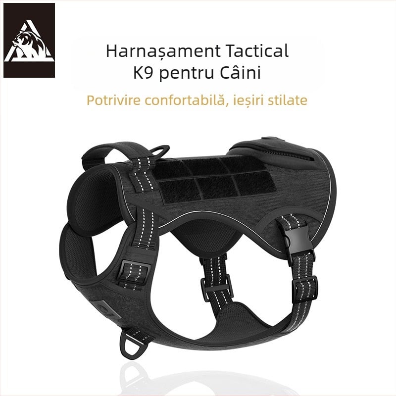 Coardă tactică pentru câini Amazon transfrontalieră, pentru piept de câine, spate, câini medii și mari, curea de piept pentru animale de companie, rezistentă la explozii, frânghie de tracțiune Rush pentru câini