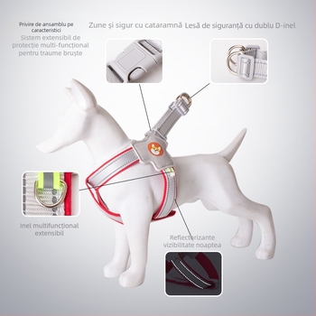 Câine tracțiune frânghie vestă Pet curea de piept câine mers frânghie Chai câine Corgi reflectorizant rezistent la explozii câine mers frânghie piept spate