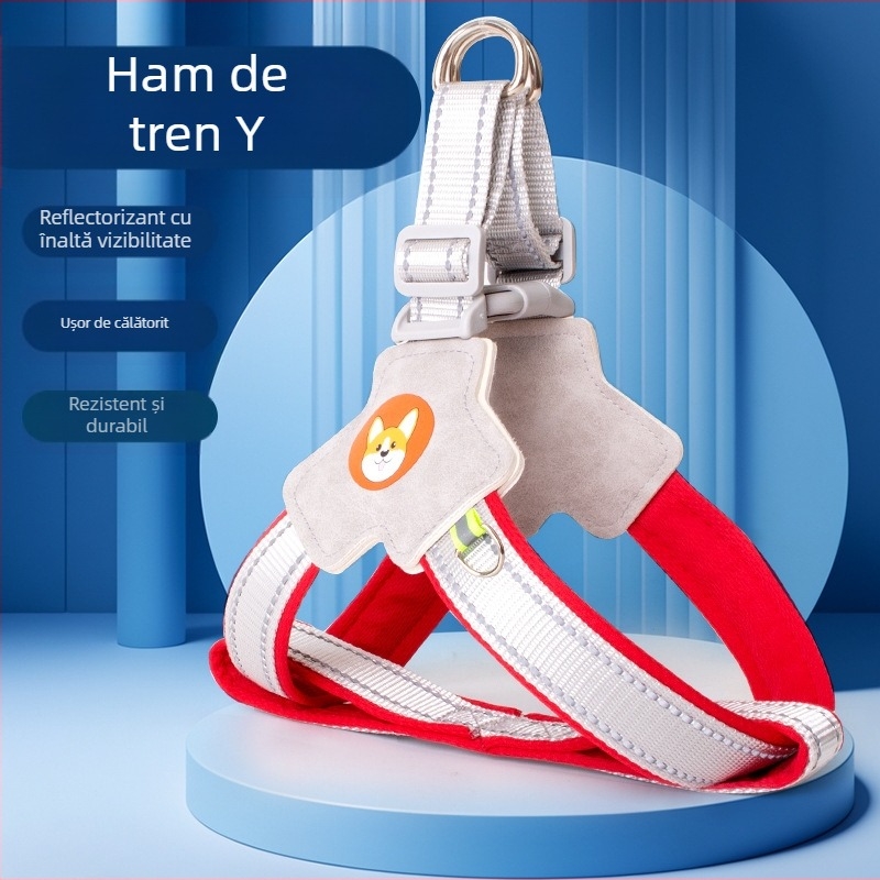 Câine tracțiune frânghie vestă Pet curea de piept câine mers frânghie Chai câine Corgi reflectorizant rezistent la explozii câine mers frânghie piept spate