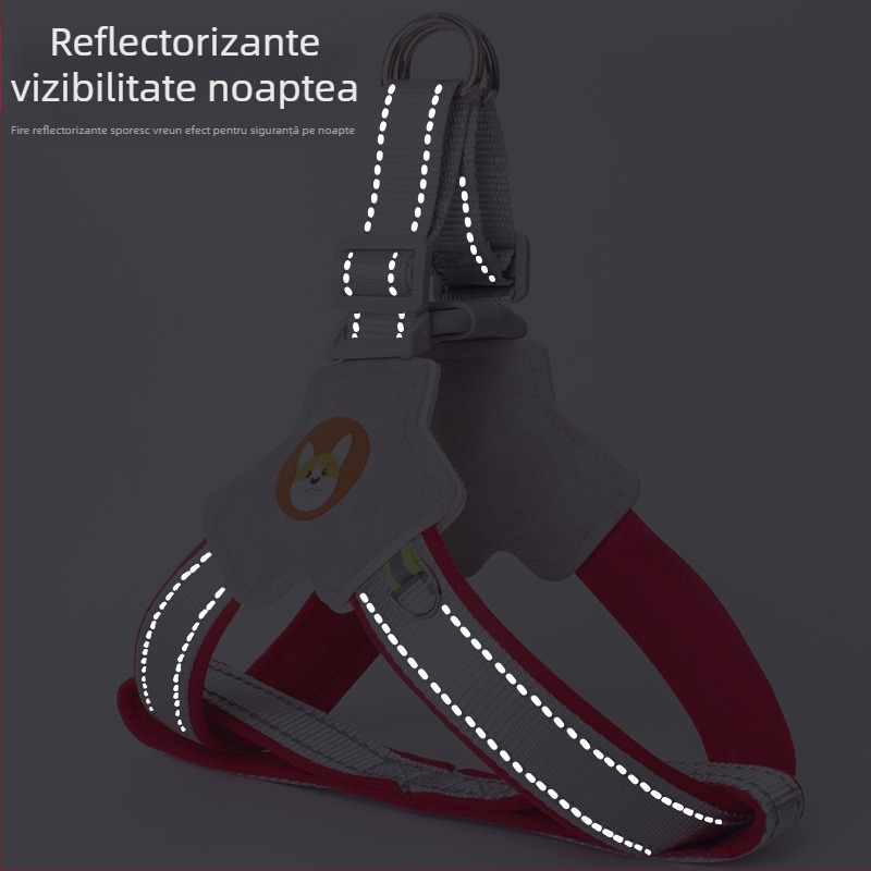 Câine tracțiune frânghie vestă Pet curea de piept câine mers frânghie Chai câine Corgi reflectorizant rezistent la explozii câine mers frânghie piept spate
