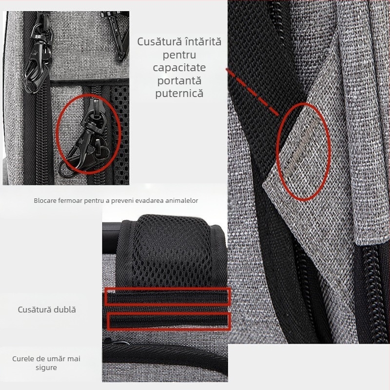 Geantă de cărucior pentru animale de companie, rucsac, geantă portabilă pentru pisici, geantă pentru câini, geantă de vară respirabilă, capacitate mare, extensibilă, geantă pentru animale de companie