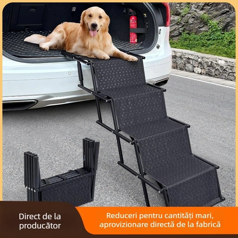 Scară auto pentru animale de companie, scară pentru câini, scară pentru cățărat cu pedală, rampă pliabilă portabilă pentru câini mari