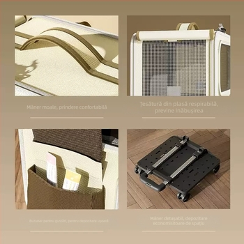 Pisică geantă de călătorie portabilă pentru pisici, rucsac pentru animale de companie, rucsac școlar, respirabil, cu tijă de tragere, câine, cutie de mare capacitate pentru pisici