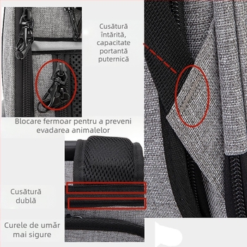 Geantă transfrontalieră pentru animale de companie, geantă de umăr pentru pisici, respirabilă, pliabilă, rucsac extensibil pentru câini, capacitate mare, geantă de fabrică pentru câini