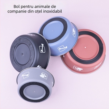 Bol universal pentru animale de companie, din oțel inoxidabil, imprimat direct din fabrică, pentru pisici și câini, antiderapant, rezistent la căderi, pentru alimente, bazin comestibil pentru orez