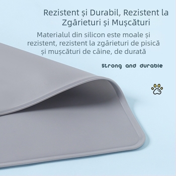 Covoraș pentru animale de companie, calitate alimentară, 48/55 cm, silicon, anti-revărsare, curățare ușoară, pentru pisici și câini, pentru bol