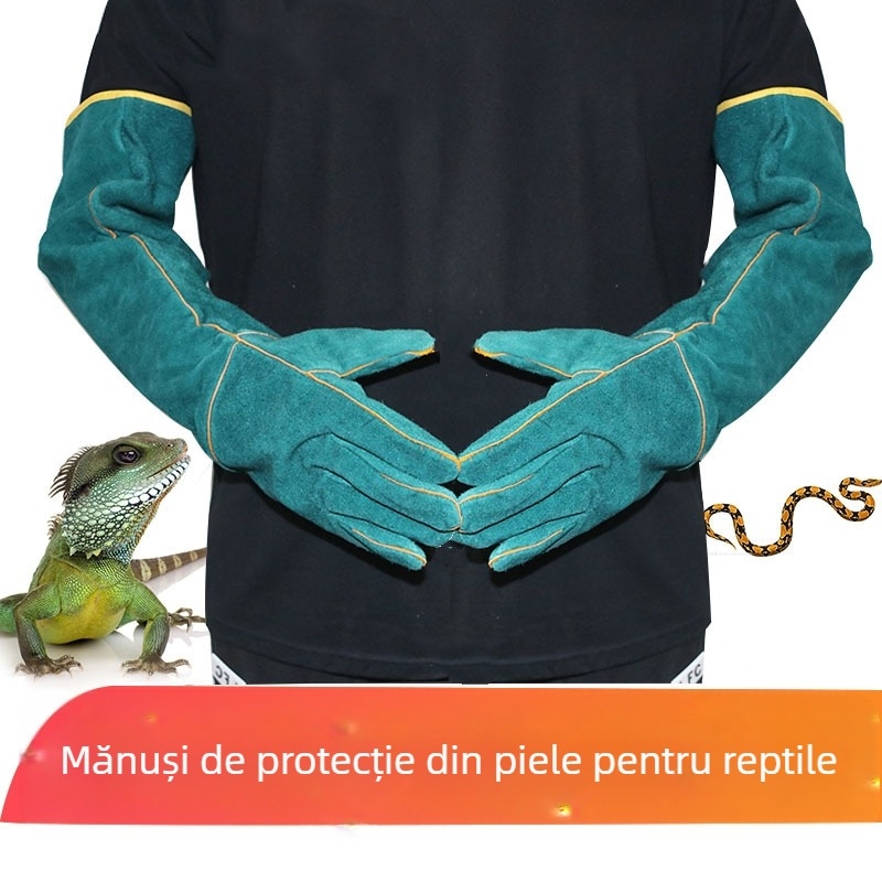 Articole pentru animale de companie Mănuși anti-mușcături pentru reptile de la Amazon, 60 cm, mănuși de protecție pentru animale de companie, anti-mușcături pentru șopârle uriașe