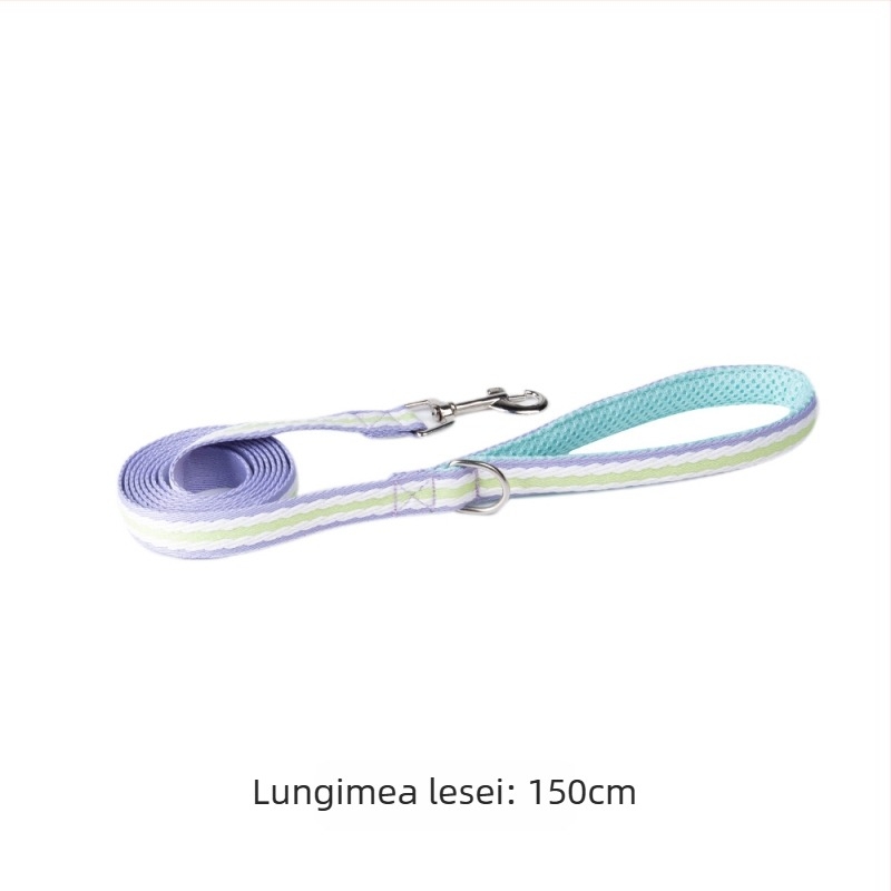 Curea de piept pentru câini de talie mică și medie, Bichon, cu contrast de dopamină, pentru piept de câine, spate, în aer liber, plimbări cu câini, respirabilă, pentru cățeluș