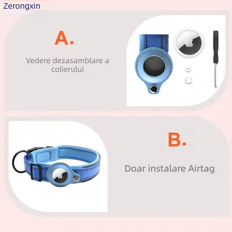 Zgardă de urmărire pentru animale de companie, livrare în 24 de ore, Apple Airtag, dispozitiv de urmărire a câinilor, anti-pierdere, anti-mers pe jos