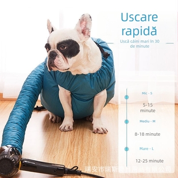 Cutie de uscare pentru animale de companie, cu suflare a părului pentru câini mari, uscător de artefacte, uscător de păr de uz casnic, suflare a părului cu artefacte, baie fixă cu sac Golden Retriever