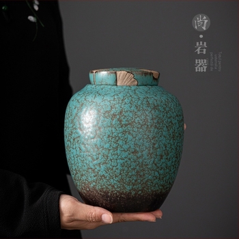 Borcan mare de ceai din ceramică de uz casnic, sigilat, din gresie vintage, rezistent la umiditate, pentru depozitarea ceaiului, cutie de ambalare pentru ceai Pu'er