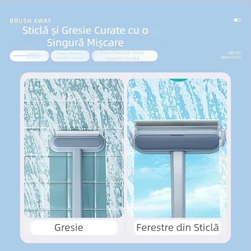Perie ecran fereastră perie de uz casnic răzuitor de sticlă fereastră artefact dublu față perie de îndepărtare a părului instrument de curățare perie ecran perie