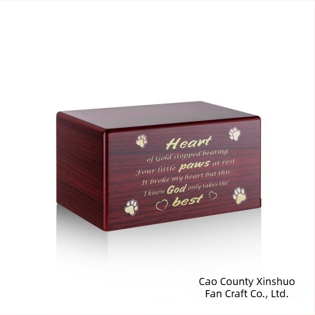 Bucle din lemn pentru animale de companie cu păr drept și punctat, cutie din lemn, logo imprimabil, bucle din lemn sigilate cu rabat, pentru animale