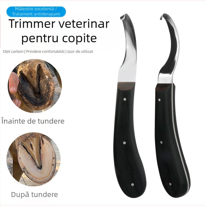 Cuțit de tăiat potcoave pentru cai, reparații vite, cai de fermă, reparații ascensiuni pentru cai, vite, creșterea animalelor, cuțit de reparat potcoave pentru animale