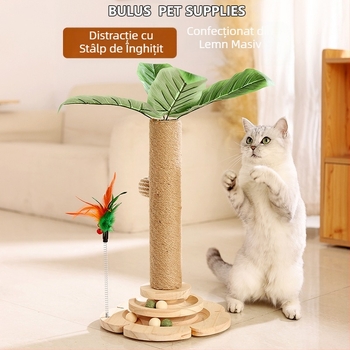 Suc vertical de cocos din sisal natural, suc de cocos, copac de cocos, suport pentru cățărat pentru pisici, suport pentru cățărat pentru pisici, coloană de prindere pentru pisici, platformă de sărituri pentru pisici, copac pentru pisici, jucărie pentru ani