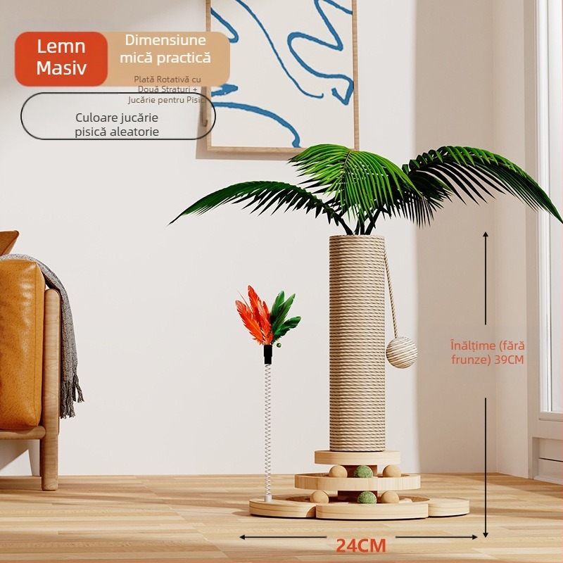Suc vertical de cocos din sisal natural, suc de cocos, copac de cocos, suport pentru cățărat pentru pisici, suport pentru cățărat pentru pisici, coloană de prindere pentru pisici, platformă de sărituri pentru pisici, copac pentru pisici, jucărie pentru ani
