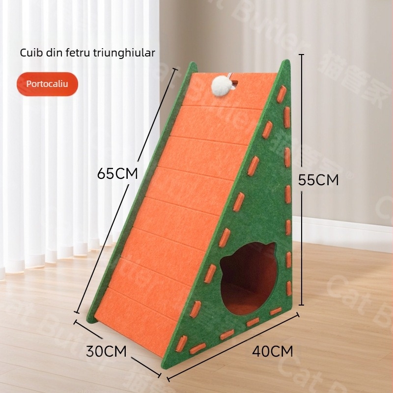 Placă verticală de zgâriat pentru pisici, tip L, cuib de pisică din pâslă, integrat, rezistentă la uzură, fără firimituri, cu gheare de pisică, artefact de șlefuit, placă extra mare pentru gheare de pisică