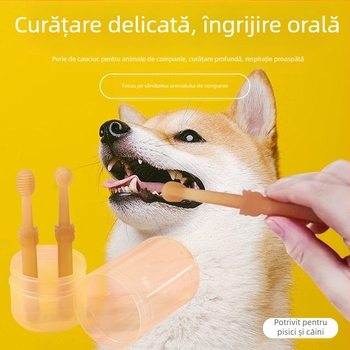 Periuță de dinți din silicon pentru pisici, set de periuțe de dinți pentru câini, periuță de dinți pentru animale de companie, produse de curățare a dinților pentru piatra, en-gros