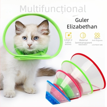 În stoc Husă de protecție anti-mușcătură, culoare margini moi, Elizabeth Ring Beauty Cover, protecție postoperatorie, inel anti-mușcătură pentru animale de companie