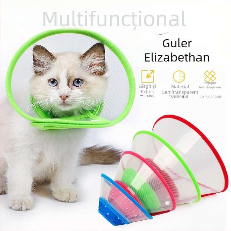 În stoc Husă de protecție anti-mușcătură, culoare margini moi, Elizabeth Ring Beauty Cover, protecție postoperatorie, inel anti-mușcătură pentru animale de companie