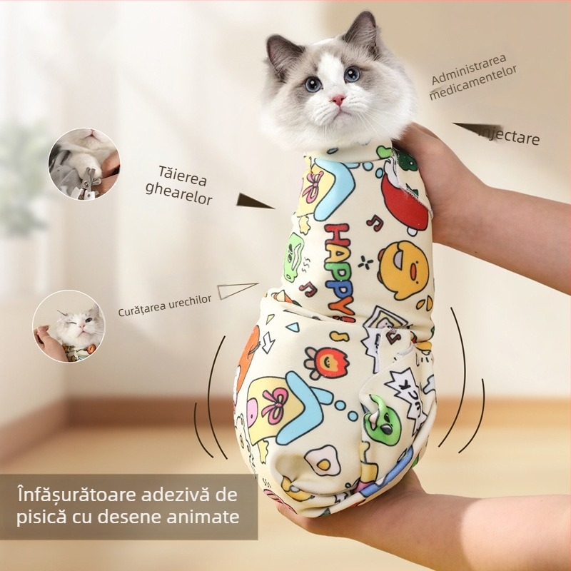 Fabrică en-gros, pânză multifuncțională pentru pisici, desene animate, graffiti, autoamorsare, înveliș magic pentru pisici, pânză ușor de învelit, pânză pentru pisici, provizii pentru pisici