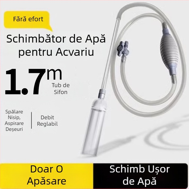 Schimbător de apă pentru acvariu, spălător cu nisip, pompă de apă, pompă de apă, sifon de aspirație a apei pentru acvariu, schimbare manuală a apei, aspirație pentru toaletă